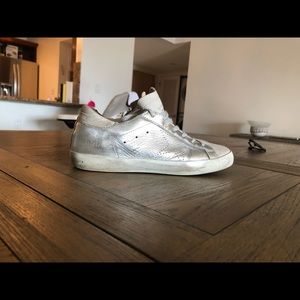GOLDEN GOOSE Superstar Metallic Silver Sneakers